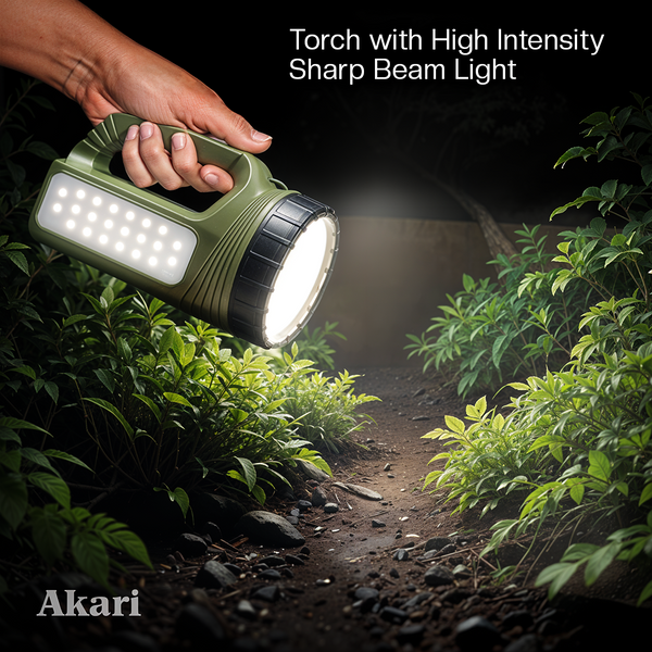 AKARI Solar Searchlight w/Lantern Black 6500K 5Vdc ( ARL-2273 )