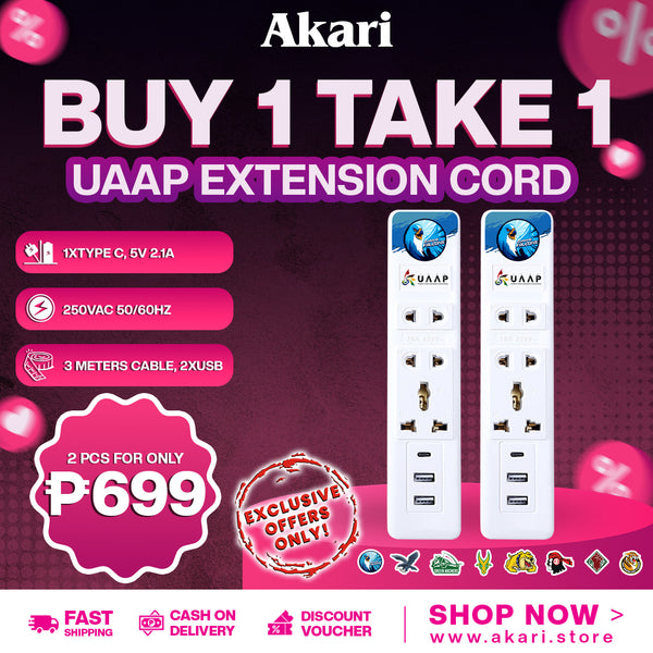 Akari UAAP B1T1 Gang Extension Cord with Surge Protection ( AEC-F803)