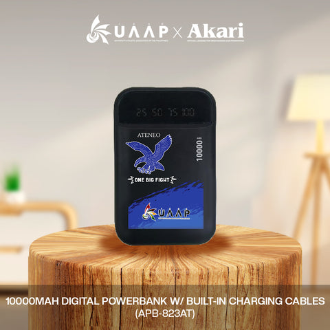 AKARI X UAAP [ ADAMSON ]  10000mAh Digital Powerbank with built-in charging Cables