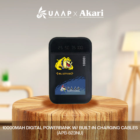 AKARI X UAAP [ NU ]  10000mAh Digital Powerbank with built-in charging Cables