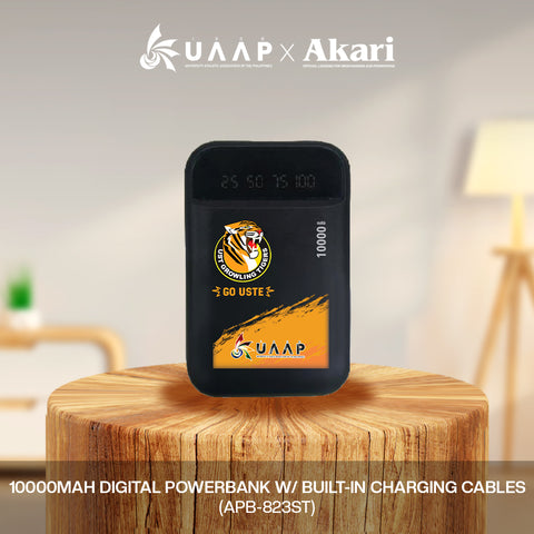 AKARI X UAAP [ UST ]  10000mAh Digital Powerbank with built-in charging Cables