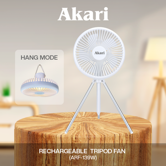 Akari Rechargeable Tripod Fan (ARF-139)