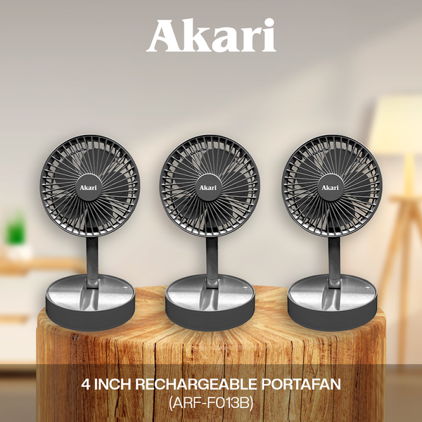 Akari TRIO BUNDLE: 4" RECHARGEABLE  PORTAFAN ( ARF-F013 )