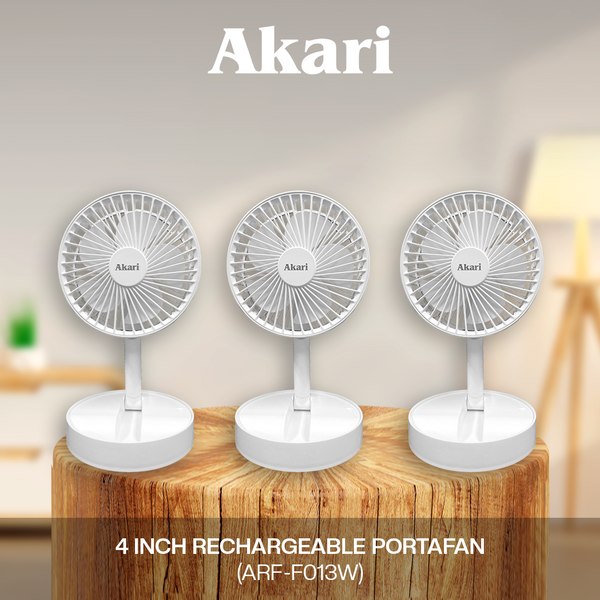 Akari TRIO BUNDLE: 4" RECHARGEABLE  PORTAFAN ( ARF-F013 )