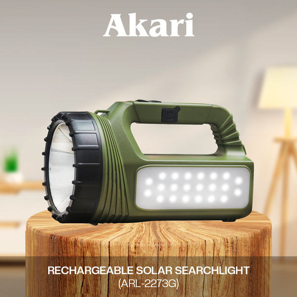 AKARI Solar Searchlight w/Lantern Black 6500K 5Vdc ( ARL-2273 )