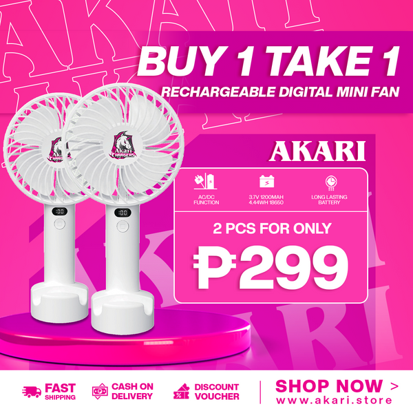 Akari B1T1 : Rechargeable Digital Mini Fan (ARF-N95A)