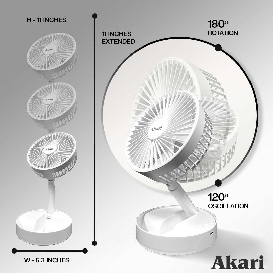 AkariXBini :  B1T1 4" Rechargeable Portafan (ARF-F013) (#1BLOOMING FANS)