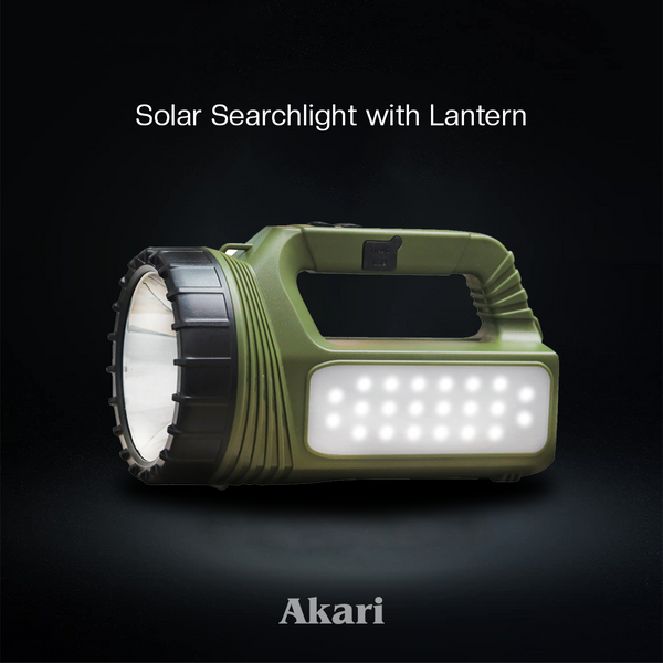 AKARI Solar Searchlight w/Lantern Black 6500K 5Vdc ( ARL-2273 )