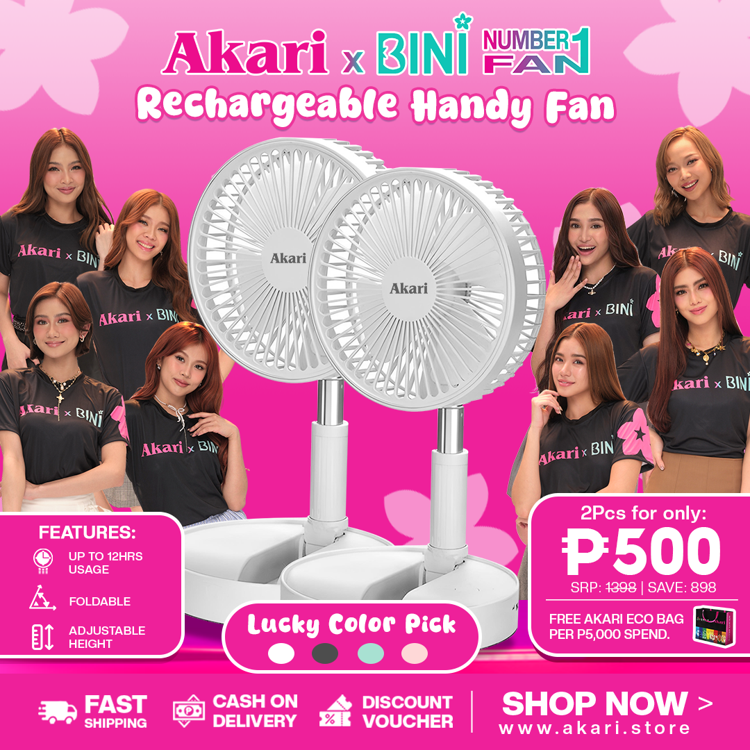 AkariXBini :  B1T1 4" Rechargeable Portafan (ARF-F013) (#1BLOOMING FANS)