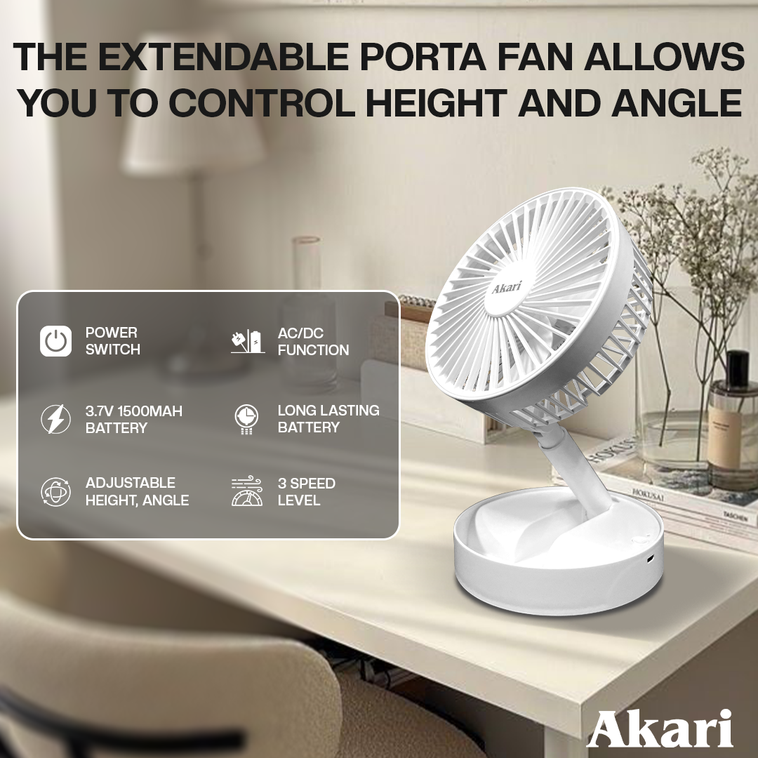 AkariXBini :  B1T1 4" Rechargeable Portafan (ARF-F013) (#1BLOOMING FANS)