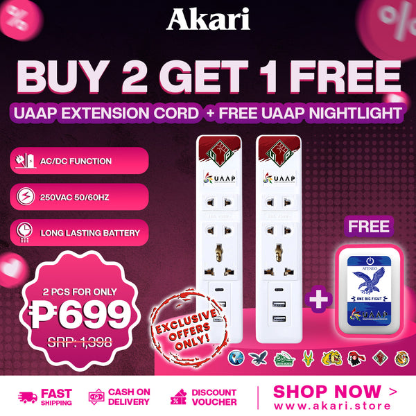 Akari UAAP B1T1 Gang Extension Cord with Surge Protection ( AEC-F803)