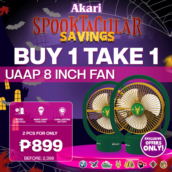 AKARI B1T1 UAAP - 8" Rechargeable Elliptical Fan w/ LED