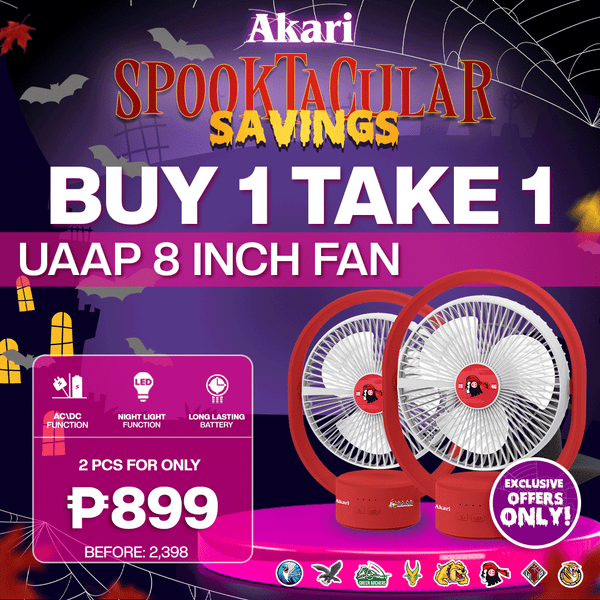 AKARI B1T1 UAAP - 8" Rechargeable Elliptical Fan w/ LED