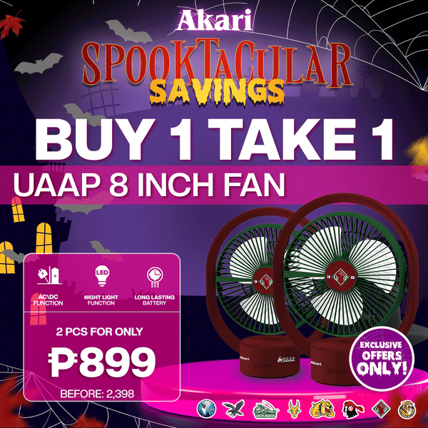 AKARI B1T1 UAAP - 8" Rechargeable Elliptical Fan w/ LED