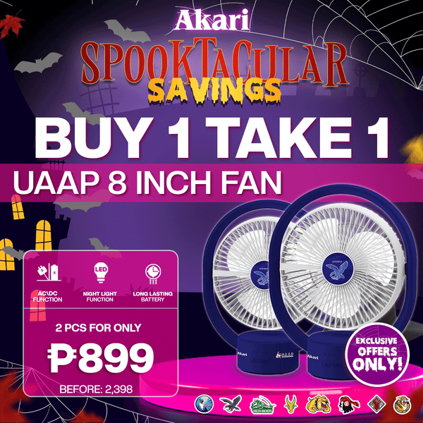 AKARI B1T1 UAAP - 8" Rechargeable Elliptical Fan w/ LED