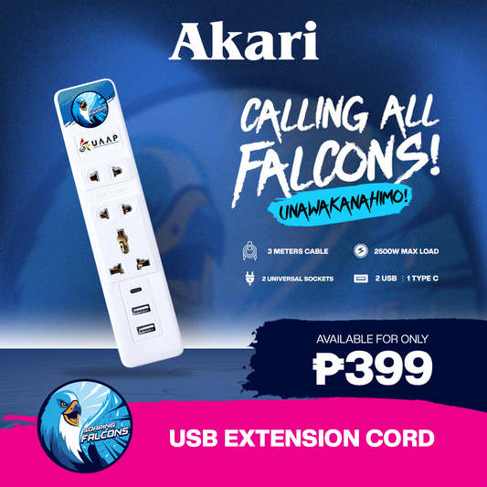 Akari [ ADAMSON ]3 Gang Extension Cord with Surge Protection ( AEC-F803 AD)