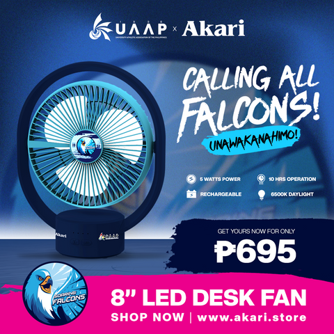 AKARI X UAAP [ ADU ] - 8" Rechargeable Elliptical Fan w/ LED