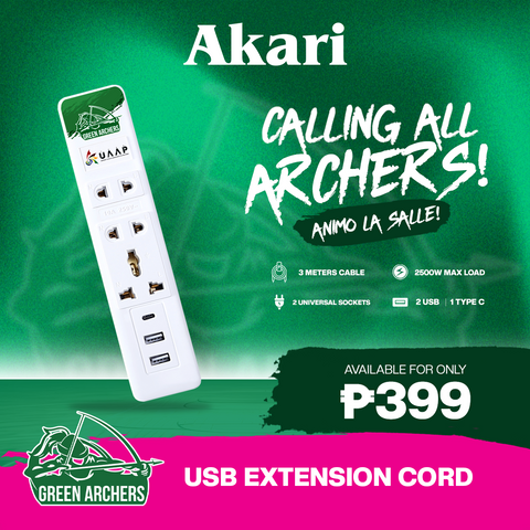 Akari [DLSU ]3 Gang Extension Cord with Surge Protection ( AEC-F803 LS )