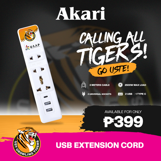 Akari X UAAP [ UST ]3 Gang Extension Cord with Surge Protection ( AEC-F803 ST)