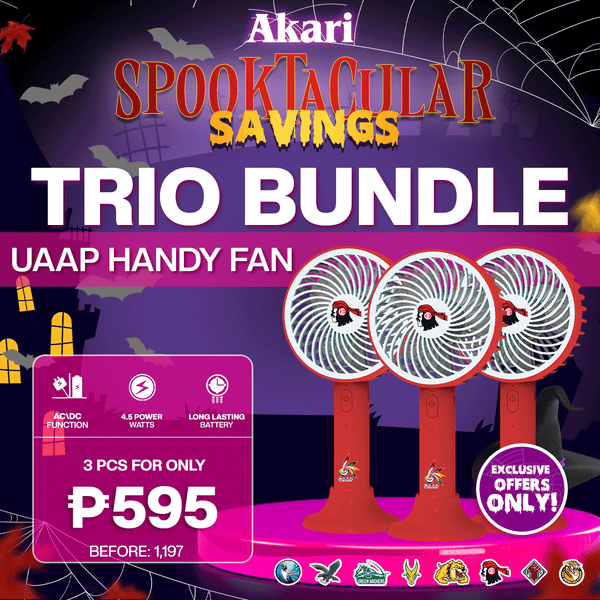 AKARI TRIO BUNDLE : UAAP 4" Rechargeable Handy Fan with Lace