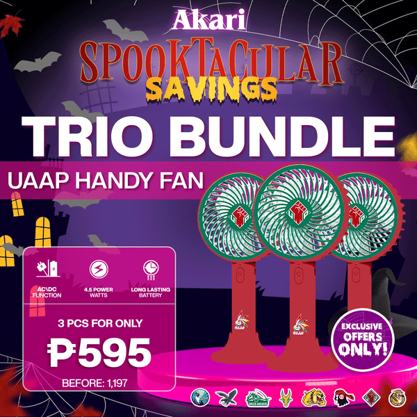 AKARI TRIO BUNDLE : UAAP 4" Rechargeable Handy Fan with Lace