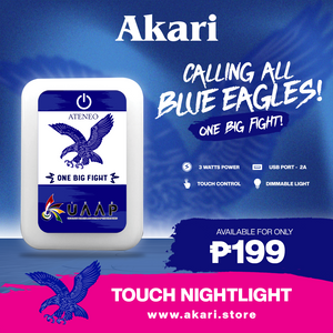 AKARI [ ATENEO ] Touch Night Light USB Adaptor Tricolor and Dimmable