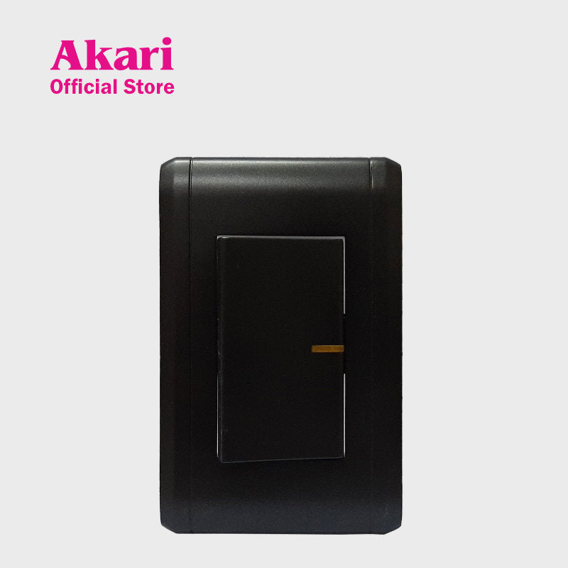 Akari 1 Gang 1 Way Switch 250V / 16A, V Series, Black (AWD2014V(B)