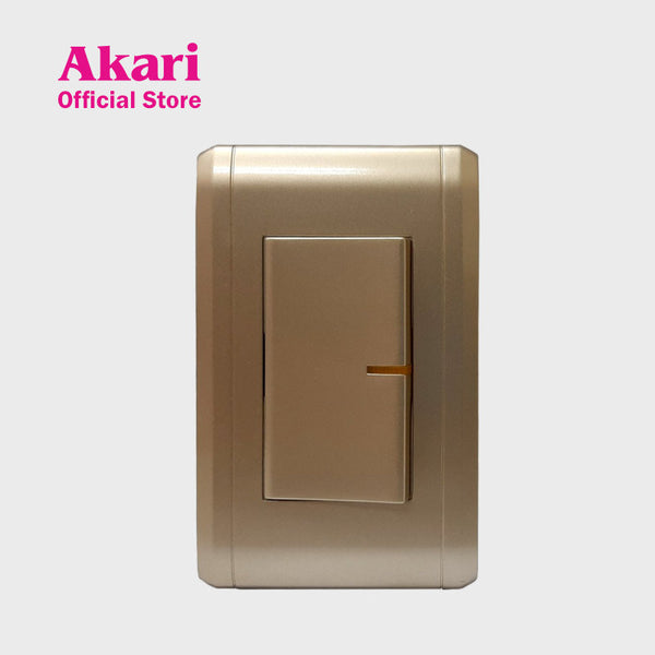 Akari 1 Gang 1 Way Switch 250V / 16A, V Series, Gold (AWD2014V(G)