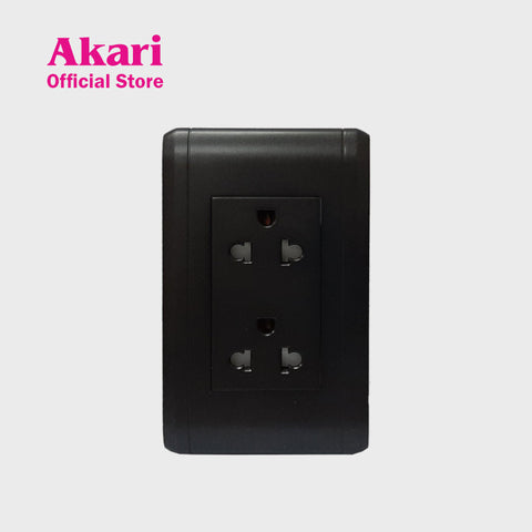 Akari Double Universal Ground Outlet 250V / 20A, V Series, Black (AWD3262V(B)