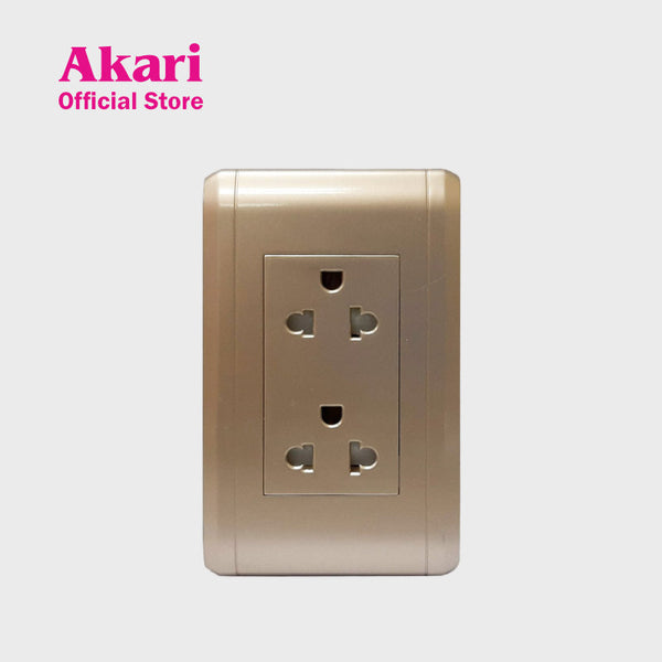 Akari Double Universal Ground Outlet 250V / 20A, V Series, Gold (AWD3262V(G)