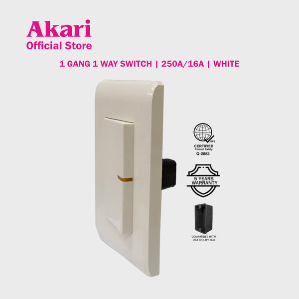 Akari 1 Gang 3 Way Switch 16A 250V, V Series (AWD2024V)