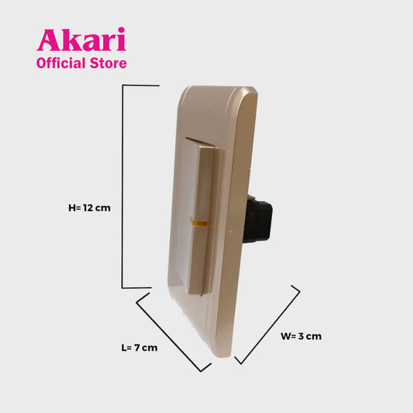 Akari 1 Gang 1 Way Switch 250V / 16A, V Series, Gold (AWD2014V(G)