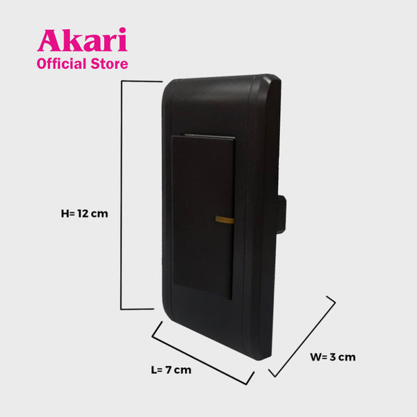 Akari 1 Gang 1 Way Switch 250V / 16A, V Series, Black (AWD2014V(B)