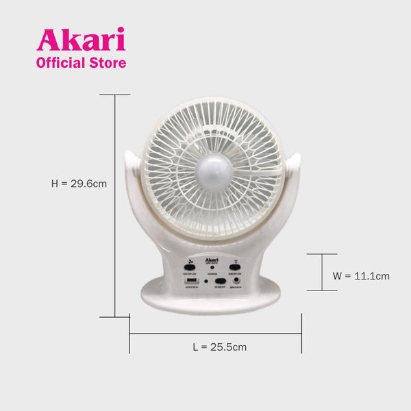 Akari Rechargeable 8” LED Cooling Fan (ARF-5873)